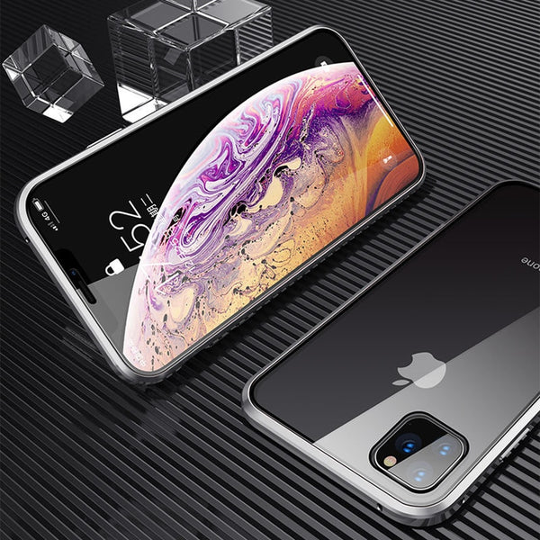 Magnetic Adsorption Metal Case For iPhone 11 Pro XR X XS Max 6 7 8 Plus Double Sided Tempered Glass Full Protective Phone Cover