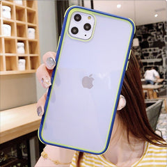 Colorful Shockproof Bumper Transparent Silicone Phone Case For iPhone 11Pro X XS XR XS Max 8 7 Plus Clear protection Back Cover