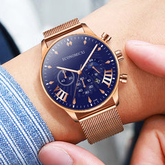 relogio masculino 2020 Fashion Mens Business Watches Men Date Calendar Clock Luxury Stainless Steel Mesh Belt Quartz Wrist Watch