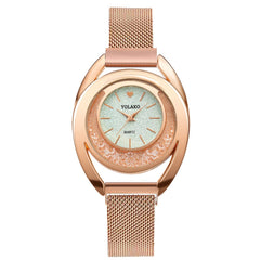 Fashion Women Watches Flow Beads Dial Ladies Quartz Wristwatch Magnetic Buckle Bracelet Strap Simple Clock Zegarki Damskie@50
