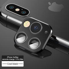 Modified Metal Sticker Camera Lens Seconds Change Cover For iPhone X XS MAX Fake Camera For iPhone 11 Pro Max Glass Protector