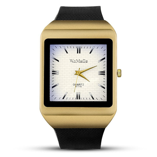 Hot Sale WoMaGe Brand Gold Case Men's Watch Casual Fashion Unisex Watches Clock Kol Saati Silicone Wristwatch Masculino Relojes