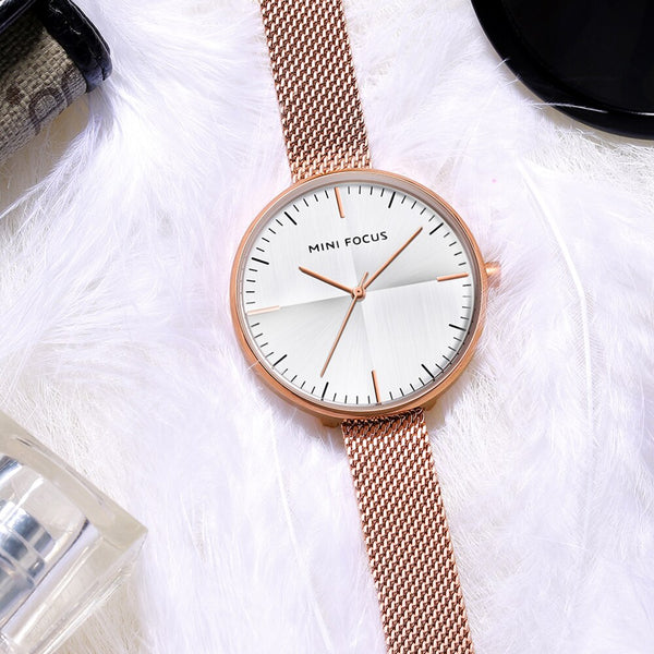 MINIFOCUS Thin Simple Quartz Watch Women Clock Mechanism Womens Watches Top Brand Luxury Women's Casual Dress Relogio Feminino