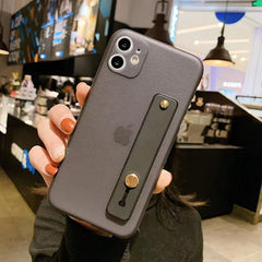 Shockproof Bumper Transparent Phone Case For iPhone 11 Pro X XR XS Max 8 7 6 6S Plus Clear Soft TPU Wrist strap stand Back Cover