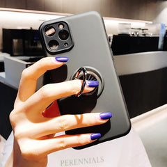 Matte Transparent Phone Case For iPhone 11 X XR XS Max 8 7 6 6S Plus Soft Silicone Car magnetic ring bracket phone Back Cover