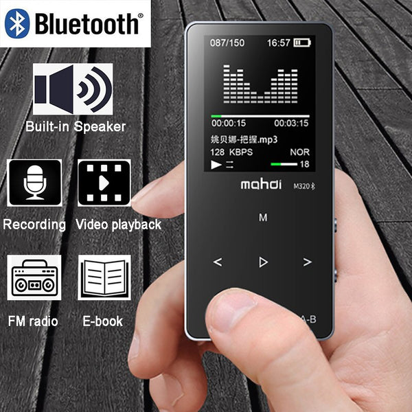 Original Metal touch keys Bluetooth MP3 Player 8GB Built-in Loud Speaker mini Music Player with FM Radio Voice Recorder E-book