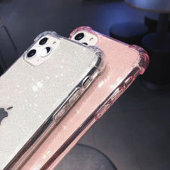 Glitter Powder Shining Anti-knock Phone Case For iPhone 11 11Pro Max X XR XS Max 8 7 6 6S Plus Transparent Soft TPU Back Cover