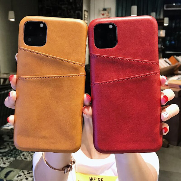 Luxury Card Holder Case for iPhone 6 6s 7 8 Plus PU Leather Wallet Back Case for iphone X XR XS Max 11 11 Pro Max Phone Cover