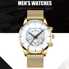 Reloj Hombre 2020 Luxury Men's Fashion Business Calendar Watches Men casual Stainless Steel Mesh Belt Analog Quartz Watch