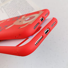 Christmas Cartoon 3D Deer Case For iPhone XR 11 Pro XS Max X Silicone Matte Cover For iphone 7 8 6 S 6S Plus 7 8 Plus Case Bear