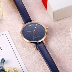 MINI FOCUS Fashion Simple Ultra Slim Dial Luxury Dress Starry Sky Watch Brand Rose Gold Watch Women Watches Leather Wristwatch