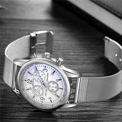 New Hours Geneva Men Watch UltraThin Stainless Steel Clock Male Blue Glass Sport Watch Men Wrist Watch relogio masculino relojes