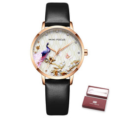 MINI FOCUS Women Watches Waterproof Blue Watch Leather Brand Luxury Fashion Casual Christmas Dress Quartz Womans Watch Ladies