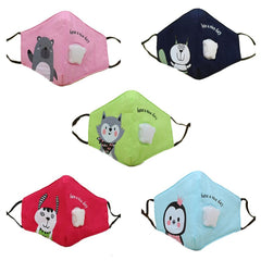 PM2.5 Children Cotton Anti Dust Mouth Mask Activated Carbon Filter Windproof With Breathing Valve Face Masks