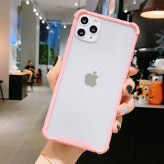 Transparent Candy Color Case For iPhone 11 Pro Max XR X XS Max 8 7 Plus 6 6S Plus Shockproof Frame Bumper Cover Soft TPU Cases
