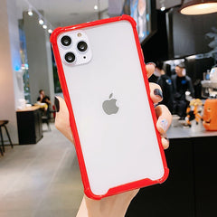 Transparent Candy Color Case For iPhone 11 Pro Max XR X XS Max 8 7 Plus 6 6S Plus Shockproof Frame Bumper Cover Soft TPU Cases