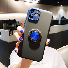 Matte Transparent Phone Case For iPhone 11 X XR XS Max 8 7 6 6S Plus Soft Silicone Car magnetic ring bracket phone Back Cover