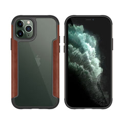 Armor Heavy Duty Protection Phone Cases For iPhone 11 11 Pro 11 Pro Max Solid Color PU Leather Bumper Frame Back Cover Conque