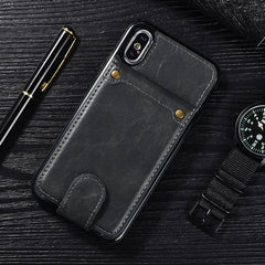 Vintage Leather Wallet Flip Phone Case for iPhone Xs Max XR X Bracket Magnetic Multi-function Cover for iPhone 6 6S 7 8 Plus