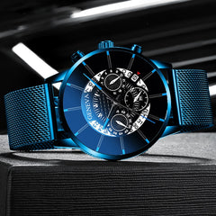 Reloj Hombre 2020 Luxury Men's Fashion Business Calendar Watches Men casual Stainless Steel Mesh Belt Analog Quartz Watch