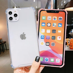 Transparent Candy Color Case For iPhone 11 Pro Max XR X XS Max 8 7 Plus 6 6S Plus Shockproof Frame Bumper Cover Soft TPU Cases