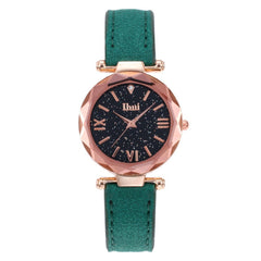 Fashion Elegant Women Luxurious Women's Casual Quartz Leather Band Starry Sky Watch Analog Wrist Watch Dress Zegarki Damskie*M