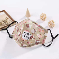 Cute PM2.5 Washable Mouth Mask With Valve Kids Children Anti Haze Dust Mask Nose Filter Face Muffle Bacteria Flu Respirator