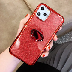 Glitter Diamond Phone Case For iPhone 11Pro Max X XS Max Xr 8 7 6S 6Plus Soft Silicone Magnetic Finger Ring Kickstand Back Cover
