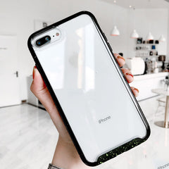 Candy Color Wave point Frame Shockproof Case For iphone 11 XS Max XR 6 6s 7 8Plus Transparent TPU +PC Hard Protective Phone Case