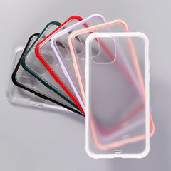 Matte Transparent Phone Case For iPhone 11Pro Max XR X XS Max 8 7 6 6SPlus Silicone Frame Anti shock Acrylic Clear Hard PC Cover