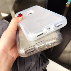 Heavy Duty Armor Clear Phone Case For iPhone XR XS Max X 6 6s 7 8 Plus PC+TPU 3 in 1 360 Shockproof Transparent Protective Cover