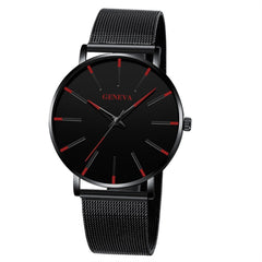 Men Watch Mesh Band Stainless Steel Analog Quartz Wristwatch Simple Unisex Business Profile Silver Gift MinimalismReloj Hombre@5