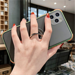 Magnetic Ring Holder Phone Case For iPhone 11 11 Pro Max XR X XS Max 6 6s 7 8 Plus Soft Silicone Matte Transparent Back Cover