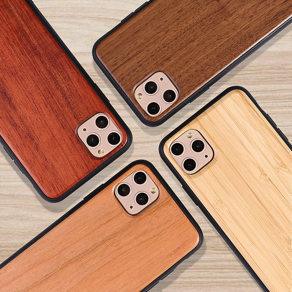 Real Wood Case For iphone 11Pro MAX XR X XS Max 8 7 6 6s Plus Cover Natural Bamboo Wooden Soft Silicone edge Hard Phone Cases