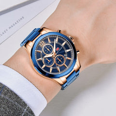 MINI FOCUS Quartz Watches Mens 2019 Top Brand Luxury Analog Watch Military Male Stainless Steel Watch Men Sports Army Waterproof
