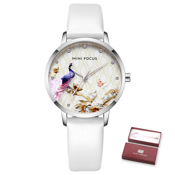 MINI FOCUS Women Watches Waterproof Blue Watch Leather Brand Luxury Fashion Casual Christmas Dress Quartz Womans Watch Ladies