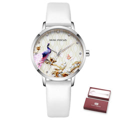 MINI FOCUS Women Watches Waterproof Blue Watch Leather Brand Luxury Fashion Casual Christmas Dress Quartz Womans Watch Ladies