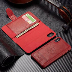 2 in 1 Car magnetic Phone Case For iPhone XR XS X XS Max 7 8 6 6S Plus Card Holder Business PU Leather Wallet Flip Cover Fundas