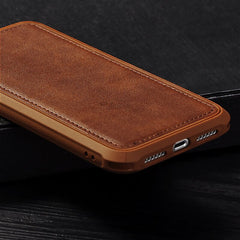 Ultra Thin PU Leather Magnetic Car Phone Case for iPhone XS Max XR X 6 6s 7 8 Plus Soft Silicone Shockproof Anti-fall Cover