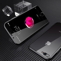 360 Magnetic Metal Phone Case For iphone 7 8 6 Plus Double Side Glass For iphone X XR XS MAX 6 6S plus 9H tempered glass Cover