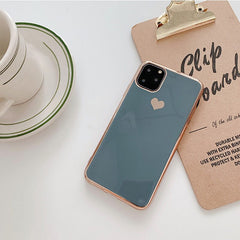 Electroplated love heart Phone Case For iPhone 11 11Pro Max XR XS X XS Max 7 8 6 6S Plus Shockproof Protective Back Cover Conque