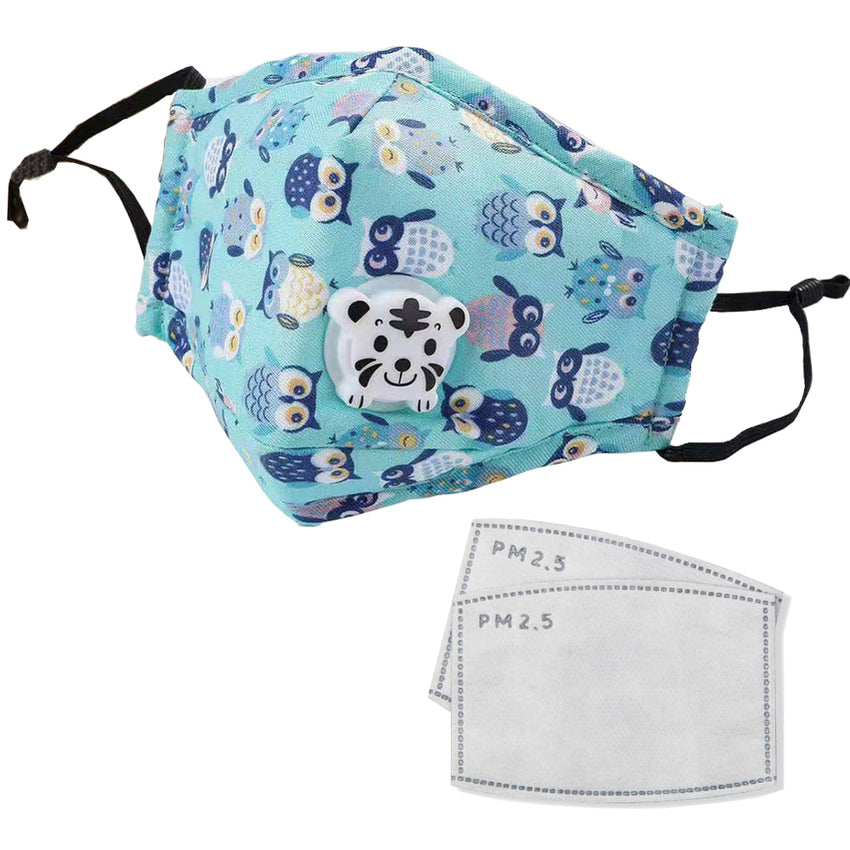 Cute PM2.5 Washable Mouth Mask With Valve Kids Children Anti Haze Dust Mask Nose Filter Face Muffle Bacteria Flu Respirator
