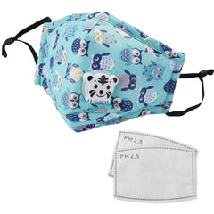 Cute PM2.5 Washable Mouth Mask With Valve Kids Children Anti Haze Dust Mask Nose Filter Face Muffle Bacteria Flu Respirator