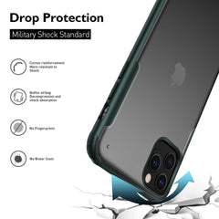 Case for iPhone 11 Pro Max XR Xs 7 8 6 6s Plus Matte Transparent Crystal PC Back Cover with Rubber TPU Bumper Shockproof Case