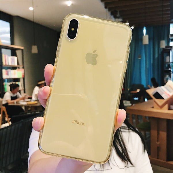 TIKITAKA For iPhone 7 Phone Case Clear Solid Candy Color For iPhone 11Pro XS Max 6 6s 7 8 Plus X XR Soft TPU Silicone Back Cover