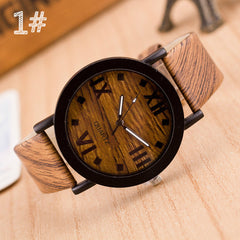 New Fashion Wood Grain Watches Four Roman Numerals Men's Watch Popular Imitation Wood Wrist Watch Relogio Masculino