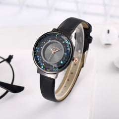2019 Hot Watches Women Analog Luxury Glass Gemstone  Ladies Casual Clock Dress Quartz Wristwatch Leather Strap Zegarki Damskie@5