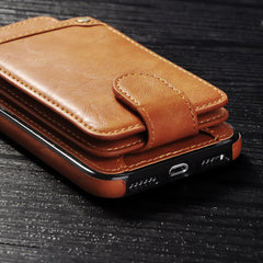 Vintage Leather Wallet Flip Phone Case for iPhone Xs Max XR X Bracket Magnetic Multi-function Cover for iPhone 6 6S 7 8 Plus