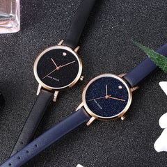 MINI FOCUS Fashion Simple Ultra Slim Dial Luxury Dress Starry Sky Watch Brand Rose Gold Watch Women Watches Leather Wristwatch