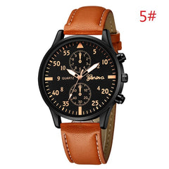 Men's Watch New Fashion Sports Time Leather Strap Military Watches Chronograph Quartz Clock Relogio Masculino
